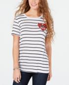 Rebellious One Juniors' Semi Nice Striped Graphic T-shirt