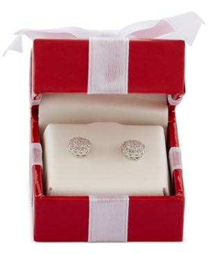Diamond Cluster Stud Earrings In 14k White Gold (1/2 Ct. T.w.)