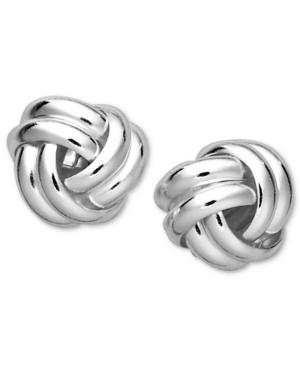 Giani Bernini Double Knot Stud Earrings In Sterling Silver, Created For Macy's