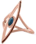 Rachel Rachel Roy Rose Gold-tone Blue Stone Ring