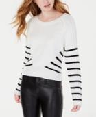 Planet Gold Juniors' Striped Rib-knit Sweater