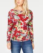 Guess Long Sleeve Zion Ruched Top