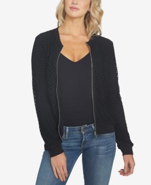 1.state Perforated Bomber Jacket