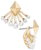 Inc International Concepts Gold-tone Imitation Pearl Earring Jackets, Only At Macy's