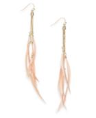I.n.c. Gold-tone Feathered Drop Earrings, Created For Macy's