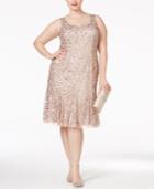 Adrianna Papell Plus Size Sequined Cocktail Dress