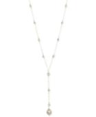 Cultured Freshwater Pearl (4-9mm) And Swarovski Crystal Y-necklace In 14k Gold Over Sterling Silver