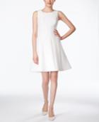 Calvin Klein Sleeveless Textured Fit & Flare Scuba Dress