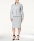 Le Suit Plus Size Printed Stand-collar Skirt Suit