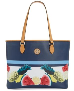 Giani Bernini Saffiano Fruit-print Large Tote, Only At Macy's