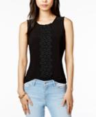 Tommy Hilfiger Floral-applique Knit Top, Only At Macy's