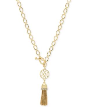 Ivanka Trump Gold-tone Crystal & Chain Tassel Pendant Necklace