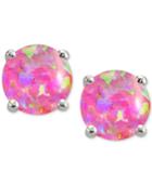 Giani Bernini Pink Iridescent Stone Earrings In Sterling Silver, Only At Macy's