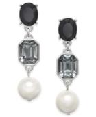 Charter Club Stone And Imitation Pearl Drop Earrings, Only At Macy's