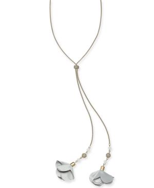 I.n.c. Gold-tone Crystal Petal Lariat Necklace, 20 + 3 Extender, Created For Macy's