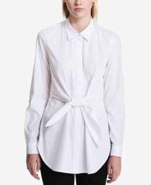 Calvin Klein Cotton Tie-front Blouse