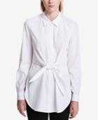 Calvin Klein Cotton Tie-front Blouse