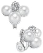 Charter Club Silver-tone Imitation Pearl Cluster Clip Earrings, Only At Macy's