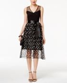 Sl Fashions Floral-print Mesh A-line Dress