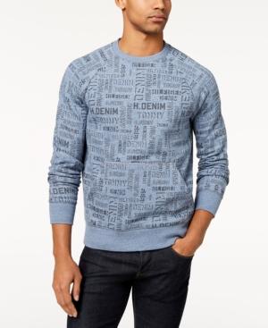 Tommy Hilfiger Denim Men's Russell Logo-print Raglan-sleeve Sweatshirt