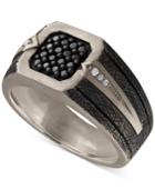 Esquire Men's Jewelry Diamond Statement Ring (1/3 Ct. T.w.) In Sterling Silver, Created For Macy's