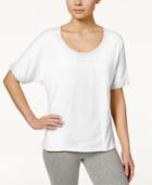 Jessica Simpson The Warm Up Juniors' Short-sleeve Mesh-inset Top, Only At Macy's