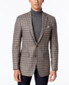 Tallia Men's Light Gray/brown Check Sport Coat