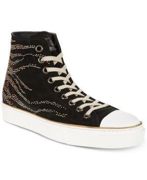Roberto Cavalli Men's Studded Suede High-top Sneakers Men's Shoes