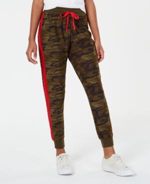 Planet Gold Juniors' Printed Side-stripe Jogger Pants