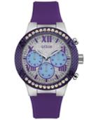 Guess Women's Purple Silicone Strap Watch 44mm U0772l5