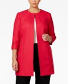 Tahari Asl Plus Size Textured Long Jacket