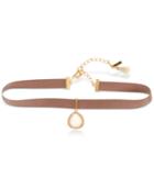 Lonna & Lilly Gold-tone Mother-of-pearl Teardrop Ribbon Choker Necklace