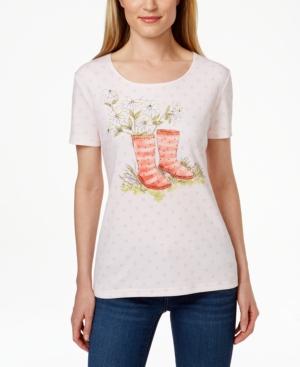 Karen Scott Graphic-print Short-sleeve Top, Only At Macy's