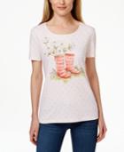 Karen Scott Graphic-print Short-sleeve Top, Only At Macy's