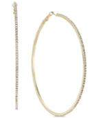 Thalia Sodi Extra Large Gold-tone Crystal Hoop Earrings, 3.5, Created For Macy's