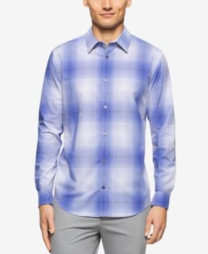 Calvin Klein Men's Plaid Roll-tab Long-sleeve Shirt