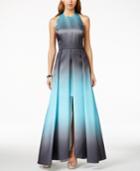 Betsy & Adam Ombre Halter Gown