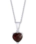 Rhodolite Garnet Heart 18 Necklace (1-3/4 Ct. T.w.) In Sterling Silver