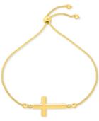 East-west Cross Slider Bracelet In 10k Gold
