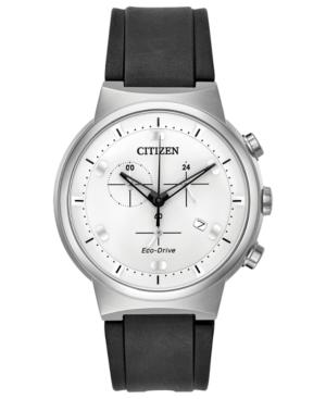 Citizen Eco-drive Men's Chronograph Black Polyurethane Strap Watch 41mm