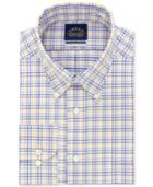 Eagle Men's Classic-fit Non-iron Stretch Collar Yellow Check Dress Shirt