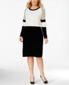 Calvin Klein Plus Size Colorblocked Sweater Dress