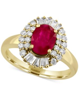 Amore By Effy Certified Ruby (1-3/8 Ct. T.w.) And Diamond (1/2 Ct. T.w.) Statement Ring In 14k Gold, Created For Macy's