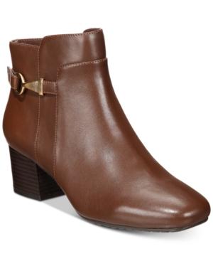 Bandolino Faruka Block Heel Zip Booties Women's Shoes