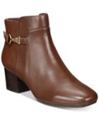 Bandolino Faruka Block Heel Zip Booties Women's Shoes