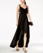 Adrianna Papell Lace & Mikado Satin High-low Gown