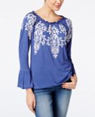 Inc International Concepts Petite Embroidered Peasant Top, Only At Macy's