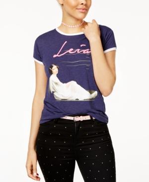 Star Wars Juniors' Princess Leia Graphic Ringer T-shirt By Mighty Fine