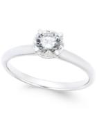 Diamond Solitaire Engagement Ring (1/2 Ct. T.w.) In 14k White Gold
