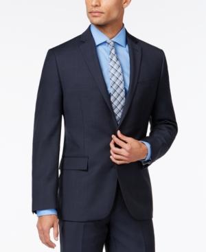 Ryan Seacrest Distinction Navy Glenplaid Slim-fit Jacket, Only At Macy's